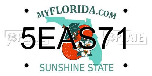 5EAS71 Florida License Plate