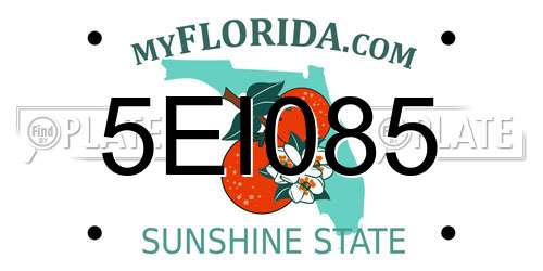 5EI085 Florida License Plate