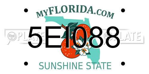 5EI088 Florida License Plate