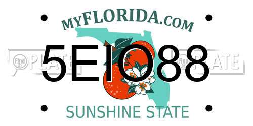 5EIO88 Florida License Plate