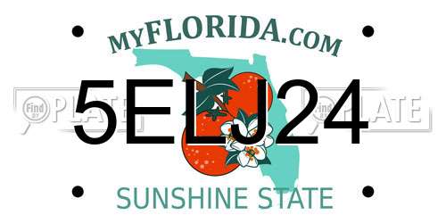 5ELJ24 Florida License Plate