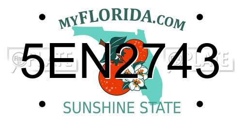 5EN2743 Florida License Plate