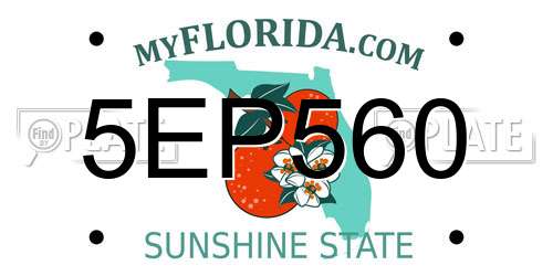 5EP560 Florida License Plate