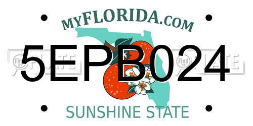 5EPB024 Florida License Plate