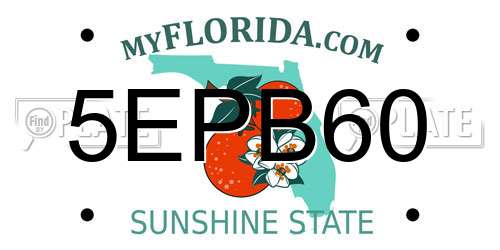 5EPB60 Florida License Plate