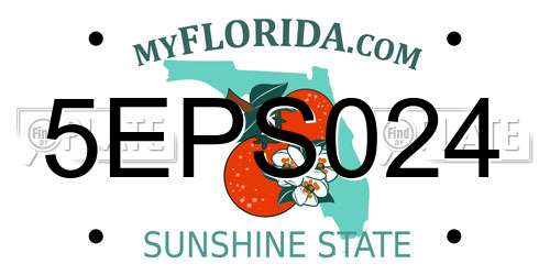 5EPS024 Florida License Plate