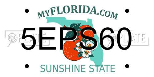 5EPS60 Florida License Plate