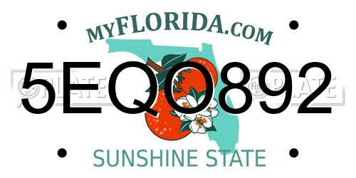 5EQO892 Florida License Plate