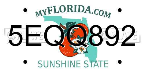5EQQ892 Florida License Plate