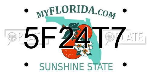 5F24T7 Florida License Plate