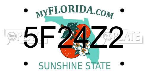 5F24Z2 Florida License Plate