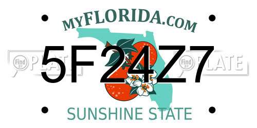 5F24Z7 Florida License Plate