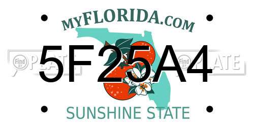5F25A4 Florida License Plate
