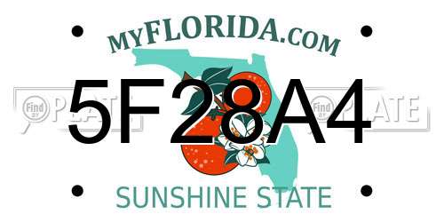 5F28A4 Florida License Plate