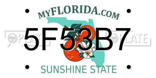 5F53B7 Florida License Plate