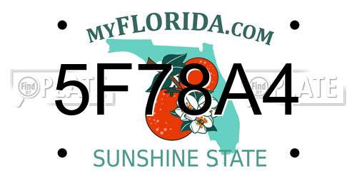 5F78A4 Florida License Plate