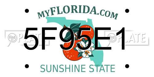5F95E1 Florida License Plate