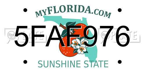 5FAF976 Florida License Plate