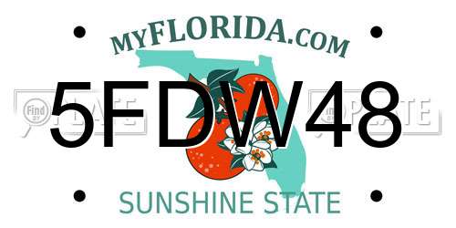 5FDW48 Florida License Plate