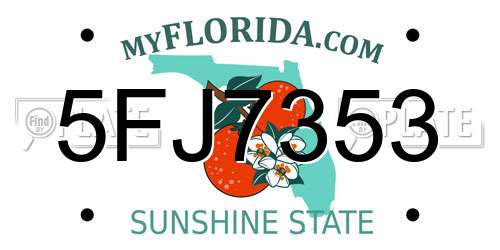 5FJ7353 Florida License Plate