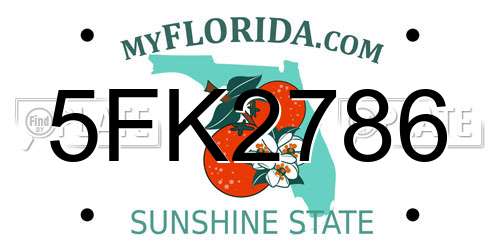 5FK2786 Florida License Plate