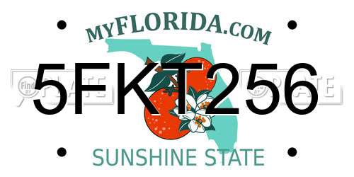 5FKT256 Florida License Plate