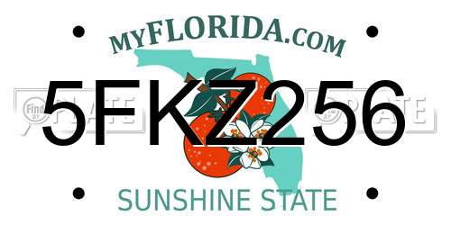 5FKZ256 Florida License Plate