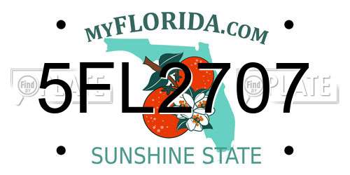 5FL2707 Florida License Plate