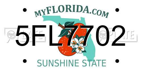 5FL7702 Florida License Plate