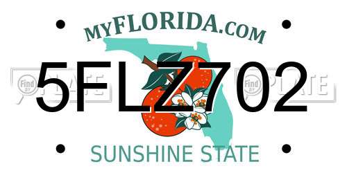 5FLZ702 Florida License Plate
