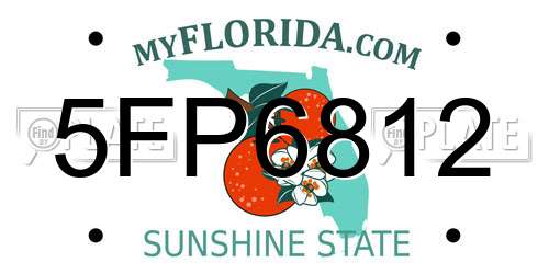 5FP6812 Florida License Plate