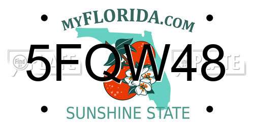 5FQW48 Florida License Plate
