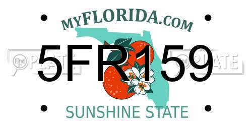5FR159 Florida License Plate