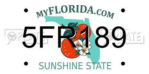 5FR189 Florida License Plate