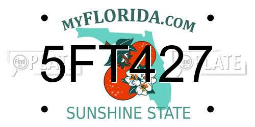 5FT427 Florida License Plate
