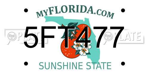 5FT477 Florida License Plate