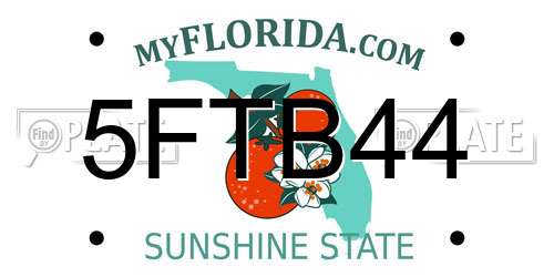 5FTB44 Florida License Plate