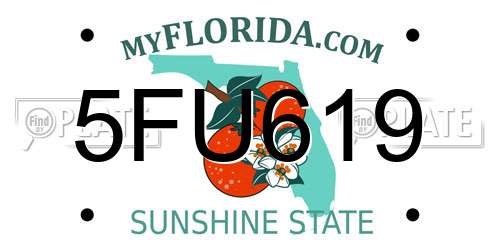 5FU619 Florida License Plate