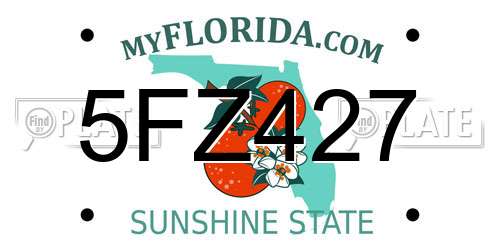 5FZ427 Florida License Plate
