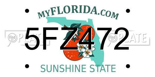5FZ472 Florida License Plate