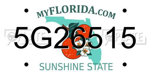 5G26515 Florida License Plate