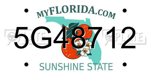 5G48712 Florida License Plate