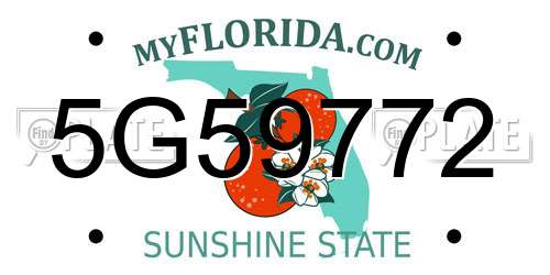 5G59772 Florida License Plate