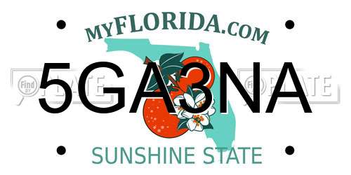 5GA3NA Florida License Plate