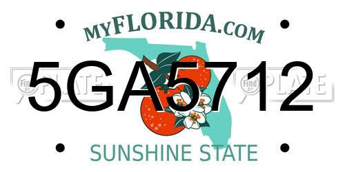 5GA5712 Florida License Plate