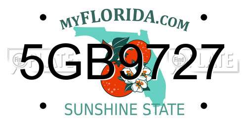 5GB9727 Florida License Plate