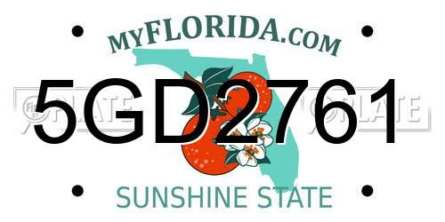 5GD2761 Florida License Plate