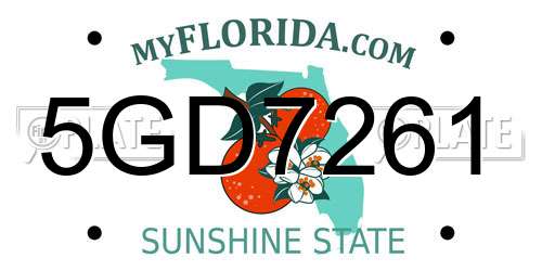 5GD7261 Florida License Plate