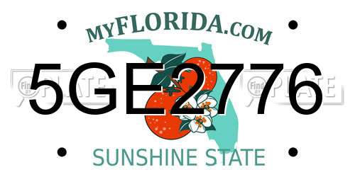 5GE2776 Florida License Plate