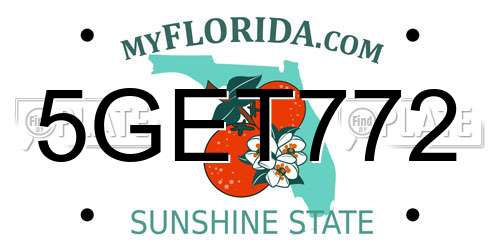 5GET772 Florida License Plate